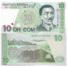 Quirguistão Kyrgyzstan 10 Som 1997 FE P-14a