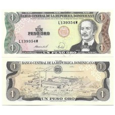 Rep Dominicana 1 Peso Oro 1988 Fe P-126c