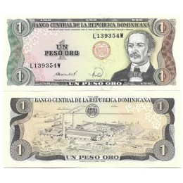 Rep Dominicana 1 Peso Oro 1988 Fe P-126c