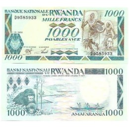 Ruanda Rwanda 1.000 Francs 1988 FE P-21a