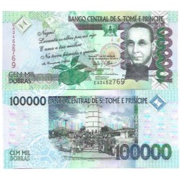 São Tomé & Príncipe 100.000 Dobras 2013 FE P-69c São Tomé & Príncipe 100.000 Dobras 2013 FE P-69c