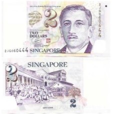 Singapura 2 Dollars 2006 FE P-46a Polím