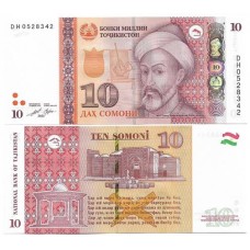 Tajiquistão Tajikistan 10 Somoni 2021 FE P-24d