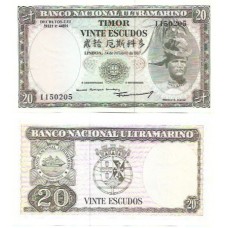 Timor 20 Escudos 1967 FE P-26a7
