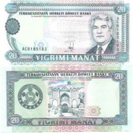 Turcomenistão 20 Manat 1993 FE P-4a