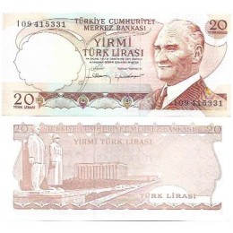 Turquia Turkey 20 Lira 1971/1987 FE P-187b