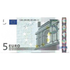 U E Holanda 5 Euros 2002 FE  Leve Mancha