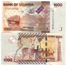 Uganda 1.000 Shillings 2015 P-49d Fe