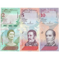 Venezuela 2+5+10 Bolívares 2018 FE Venezuela 2+5+10 Bolívares 2018 FE
