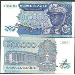 Zaire 200.000 Zaïres 1992 FE P-42a
