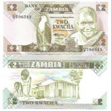 Zâmbia 2 Kwacha 1980/88 P-24c Fe