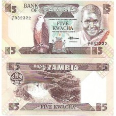 Zâmbia 5 Kwacha 1986/88 FE P-25d