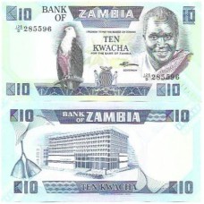 Zâmbia 10 Kwacha 1980/88 P-26e FE