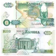 Zâmbia 20 Kwacha 1992 FE P-36a