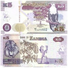 Zâmbia 5 Kwacha 2012 FE P-50a