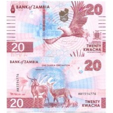 Zâmbia 20 Kwacha 2024 P-62a FE
