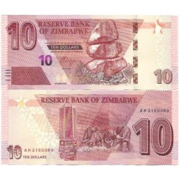 Zimbabwe 10 Dollars 2020 P-103a FE