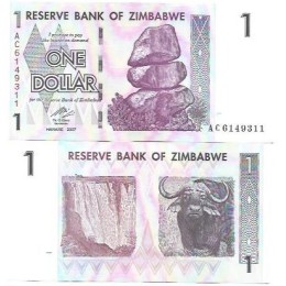 Zimbabwe 1 Dollar 2007 P-65 FE