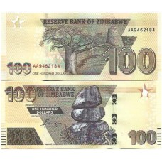 Zimbabwe 100 Dollars 2020 FE P-106a