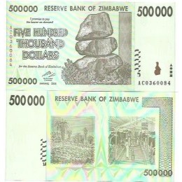 Zimbabwe 500.000 Dollars 2008 P-76a FE