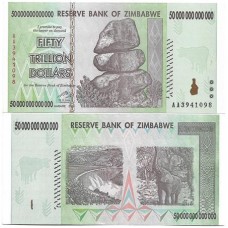 Zimbabwe 50 Trilhões Dollars 2008 FE P-90a