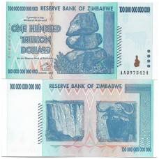 Zimbabwe 100 Trilhões Dollars 2008 FE P-91a