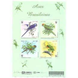2S - SB B119 Bloco 2001 Aves Brasileiras Mint