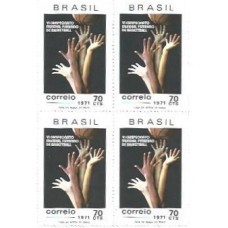 1S - SC C-0698 Qdr 6º Mundial Feminino Bola-ao-Cesto 1971 Mint