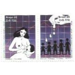 1S - SC C-1465/66 Série Bobrev e Desenv Infantil 1985 Mint 1S - SC C-1465/66 Série Bobrev e Desenv Infantil 1985 Mint