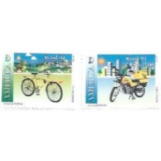 1S - SC C-1885/86 Série Veícul Postais, Bicicleta/Moto 1994 Mint