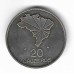ZM - 20 Cruzeiros PRATA (escura) 1972 Comemorativa NOVA